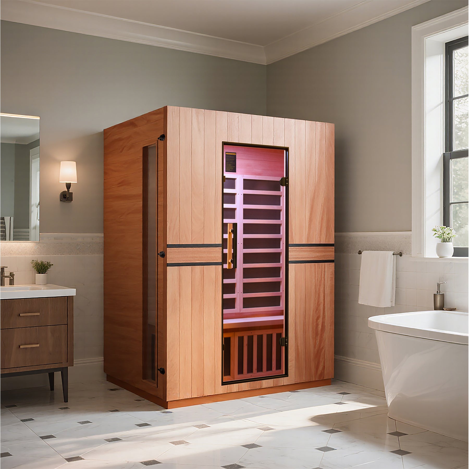 Haoyao 3-Person Saunas with Bluetooth Audio & LED light -- HY7503